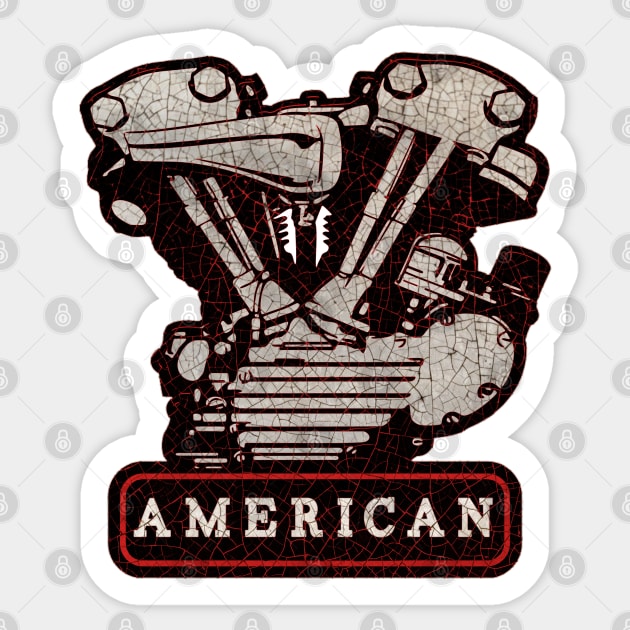 American Twin Sticker by Midcenturydave